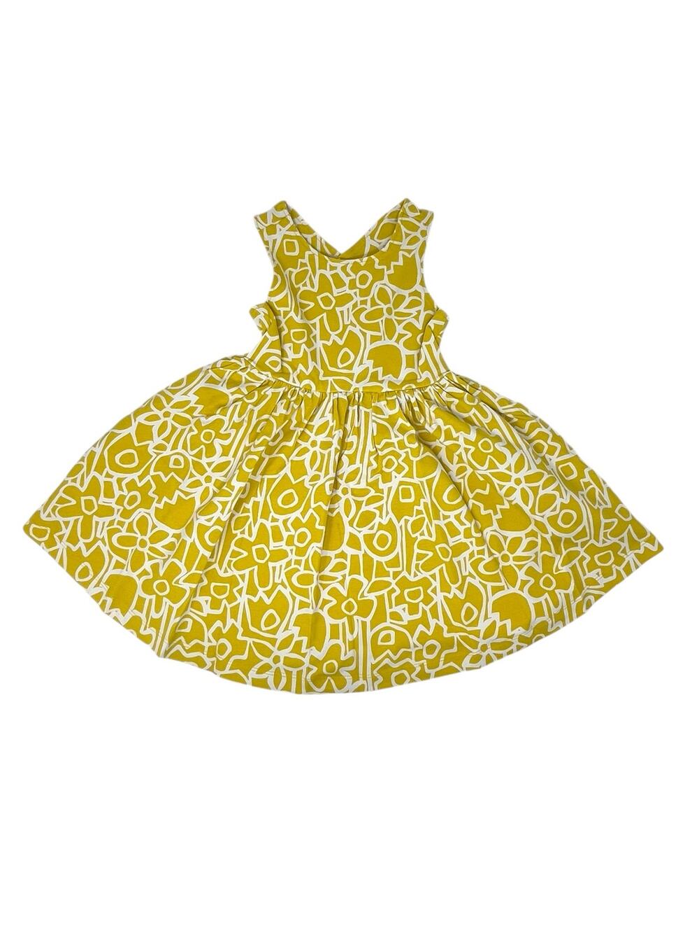 Hanna Andersson Skater Dress Crossback Full Bloom Yellow Size 3 NWT - Picture 1 of 6